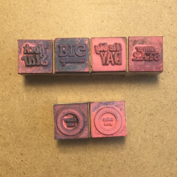 Hampton Art Wooden Stamp Set - Words - Picture 2 of 4